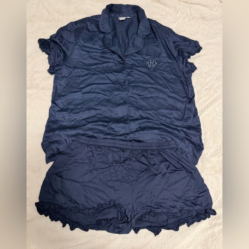 Mark & Graham Midnight Blue Women's Pajama Set - Picture 2 of 7